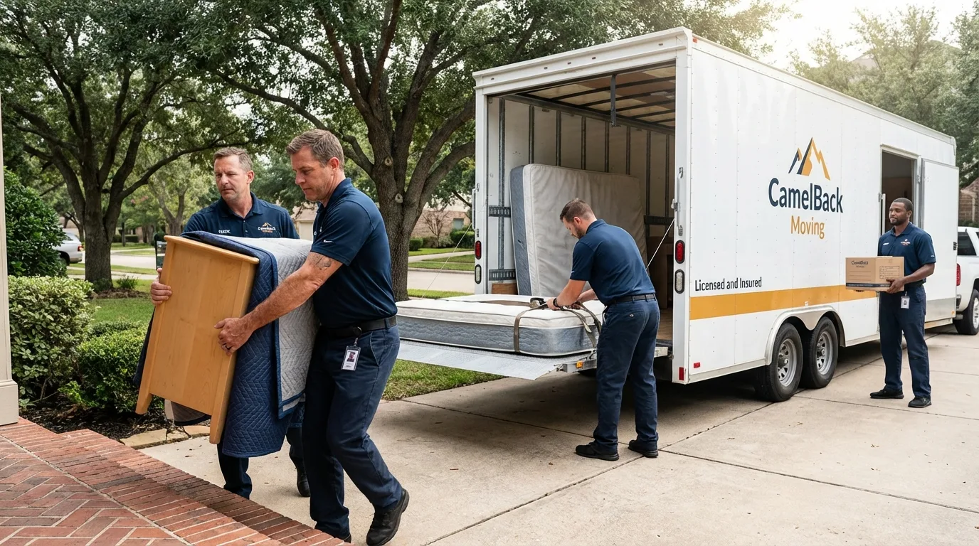 Crew loading residential truck for cross-state move from Leitchfield, KY