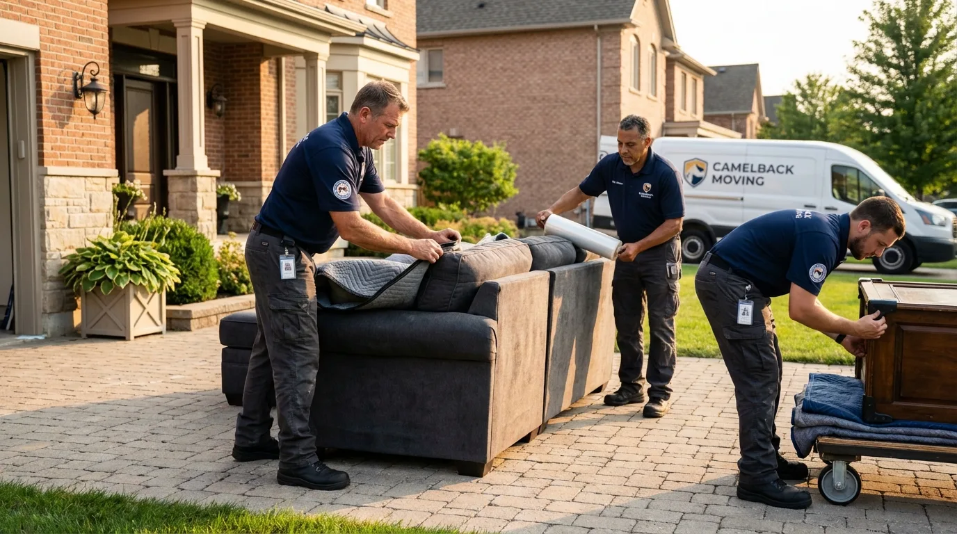 Large estate moving crew wrapping furniture in Leitchfield, KY