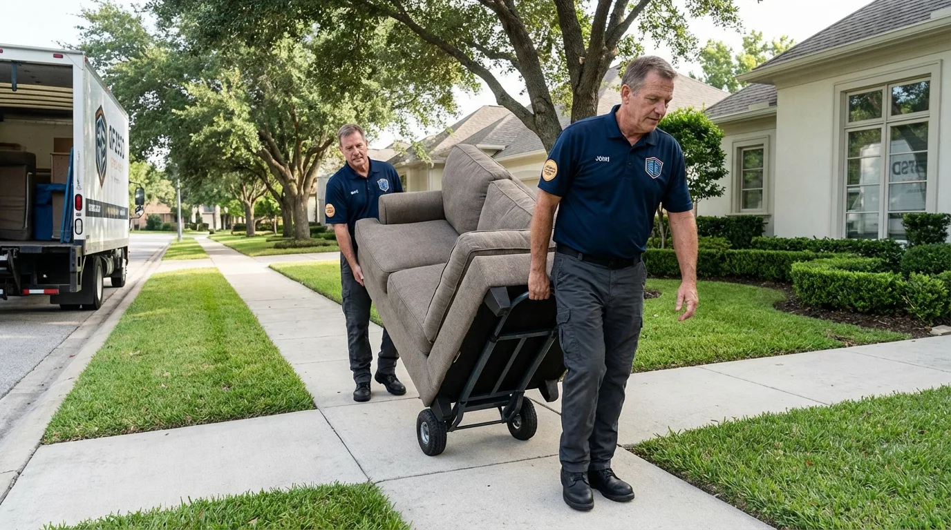 Local residential moving crew loading furniture in Leitchfield, KY